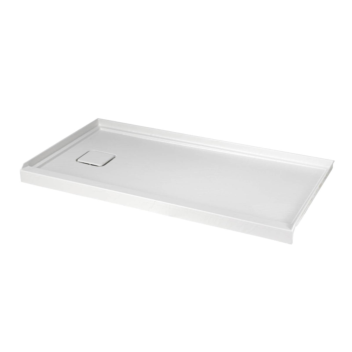 Mokleba 60"x32" Left Drain Shower Pan with Slip Resistant Rock Texture