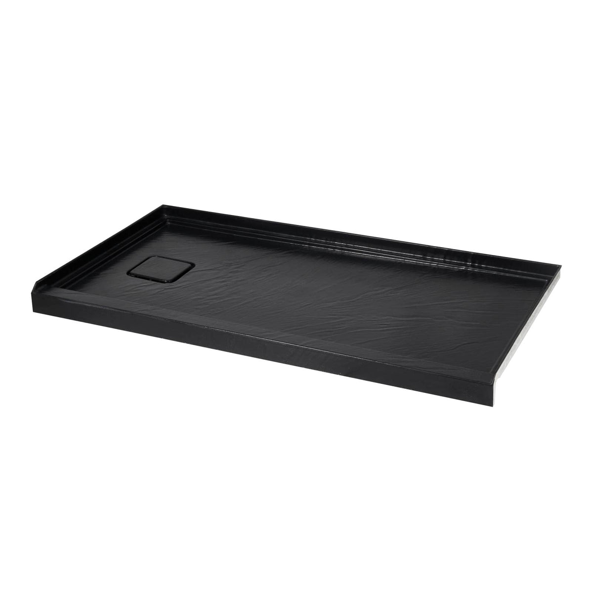 Mokleba 60"x32" Left Drain Shower Pan with Slip Resistant Rock Texture