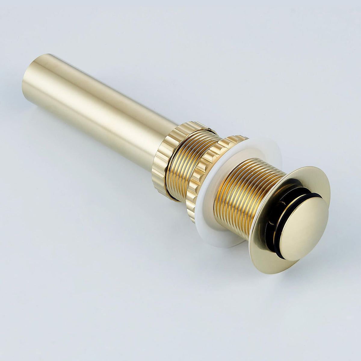 Solid Brass No-Overflow Sink Drain with Hand-Tighten Lock Nut, 5 Finishes