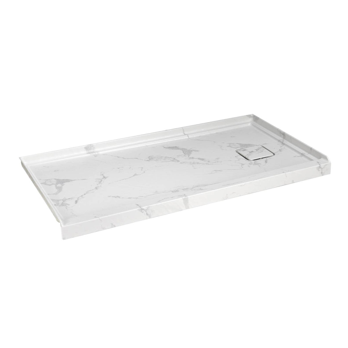 Mokleba 60"x32" Right Drain Shower Pan with Anti-Slip Rock Texture