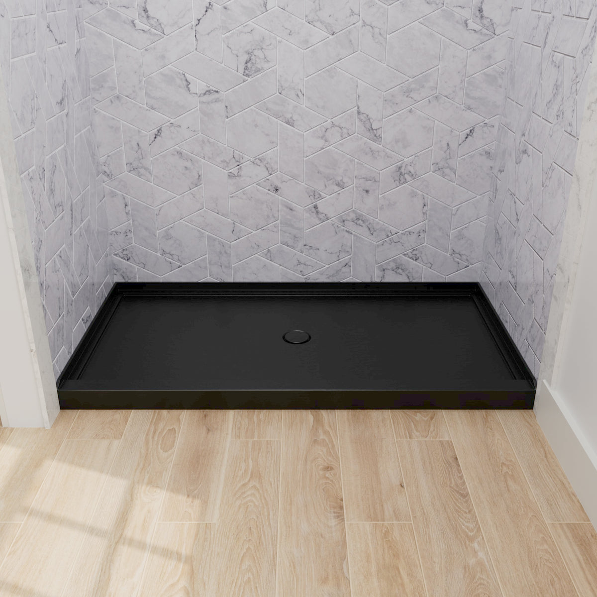 Mokleba 60"x36" Center Drain Anti-Slip Shower Pan