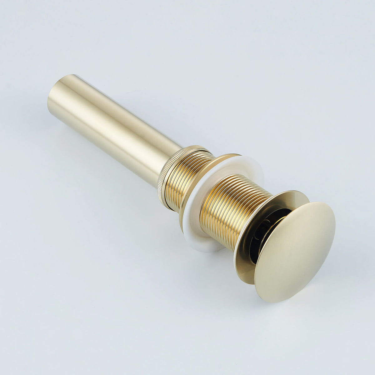 Solid Brass Pop-Up Sink Drain for Vessel Sinks Without Overflow, 5 Finishes