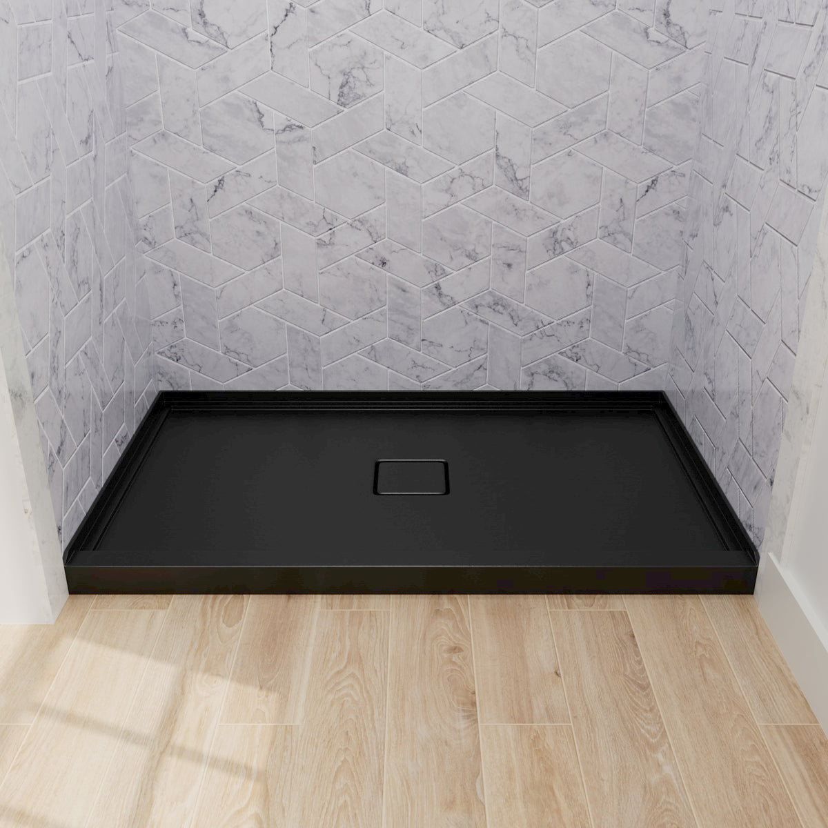 Mokleba 60"x36" Center Drain Square Outlet Shower Pan