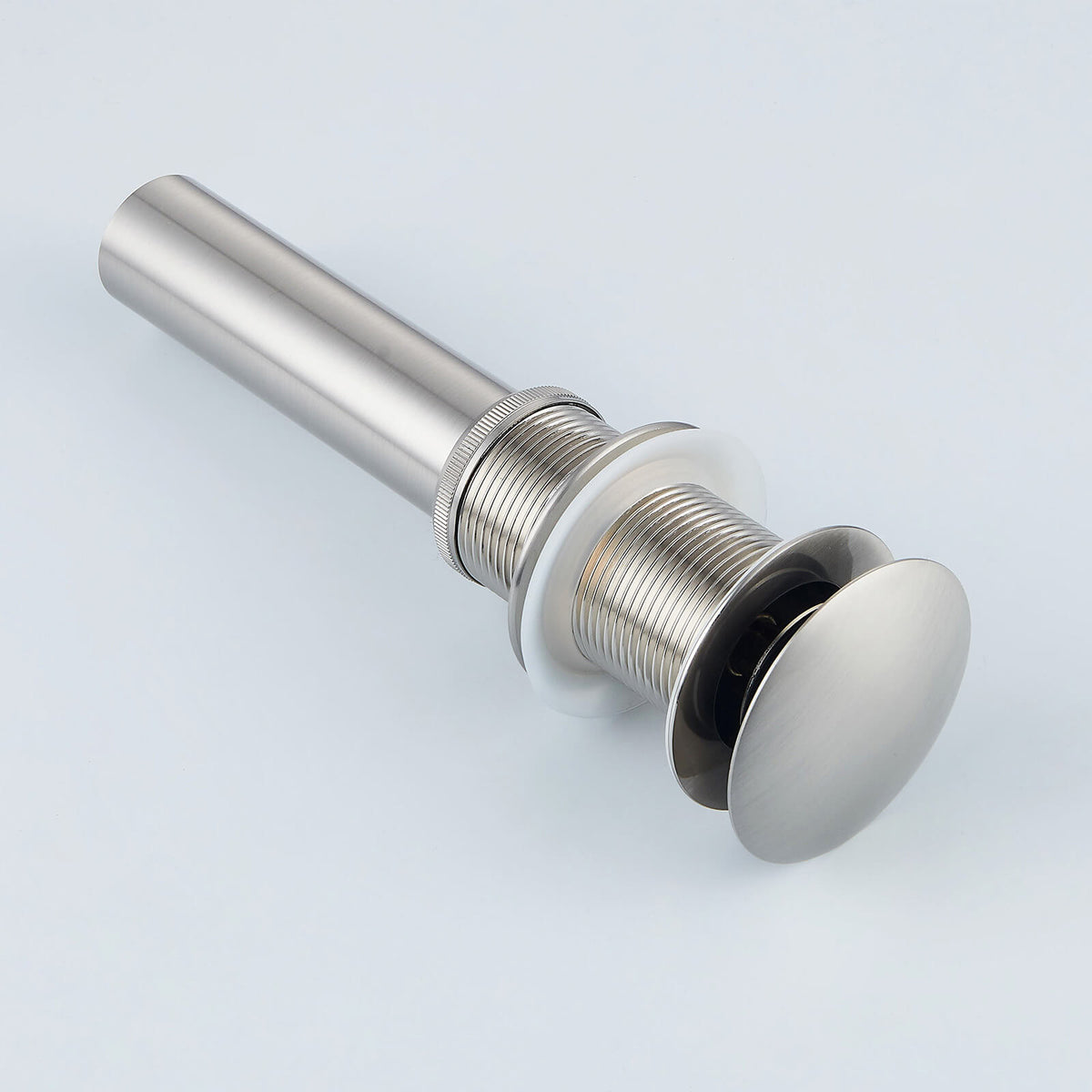 Solid Brass Pop-Up Sink Drain for Vessel Sinks Without Overflow, 5 Finishes