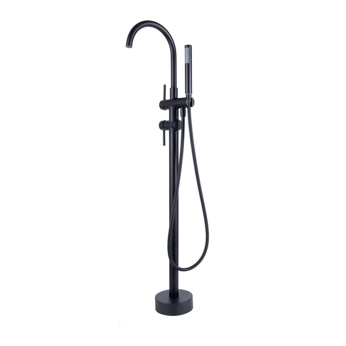 Mokleba Matte Black Freestanding Tub Faucet with Hand Shower