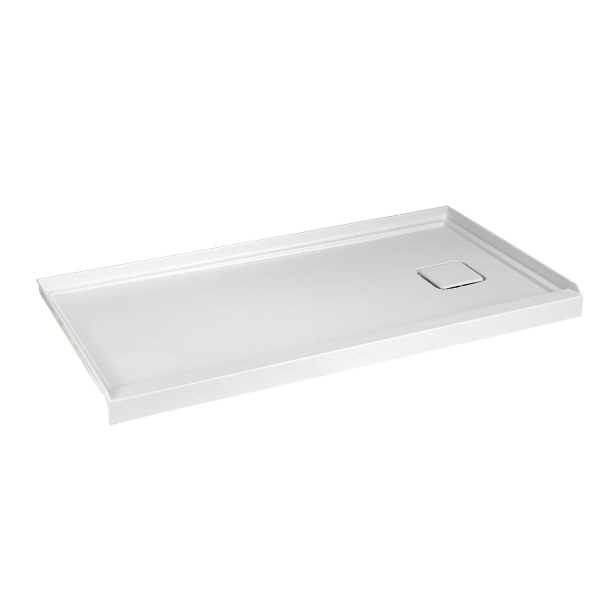 Mokleba 60"x32" Right Drain Shower Pan with Anti-Slip Rock Texture