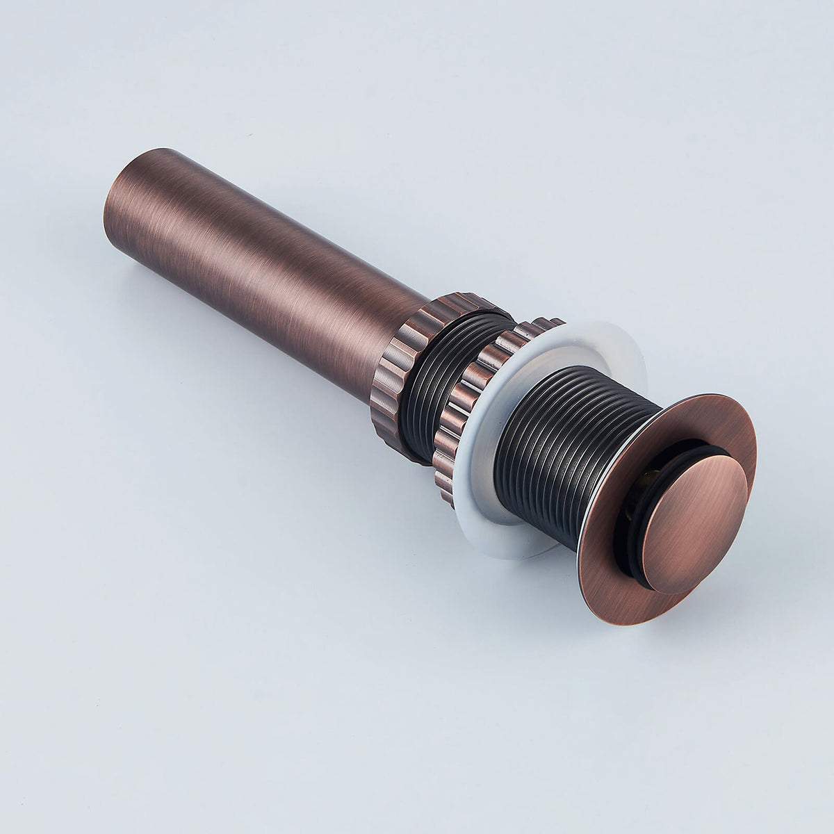 Solid Brass No-Overflow Sink Drain with Hand-Tighten Lock Nut, 5 Finishes