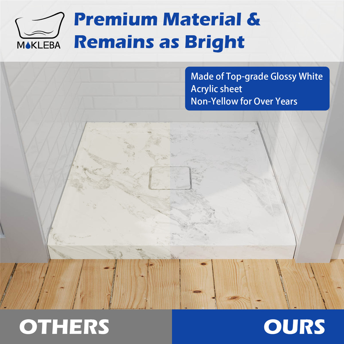 Mokleba 36"x36" Square Center Drain Shower Pan