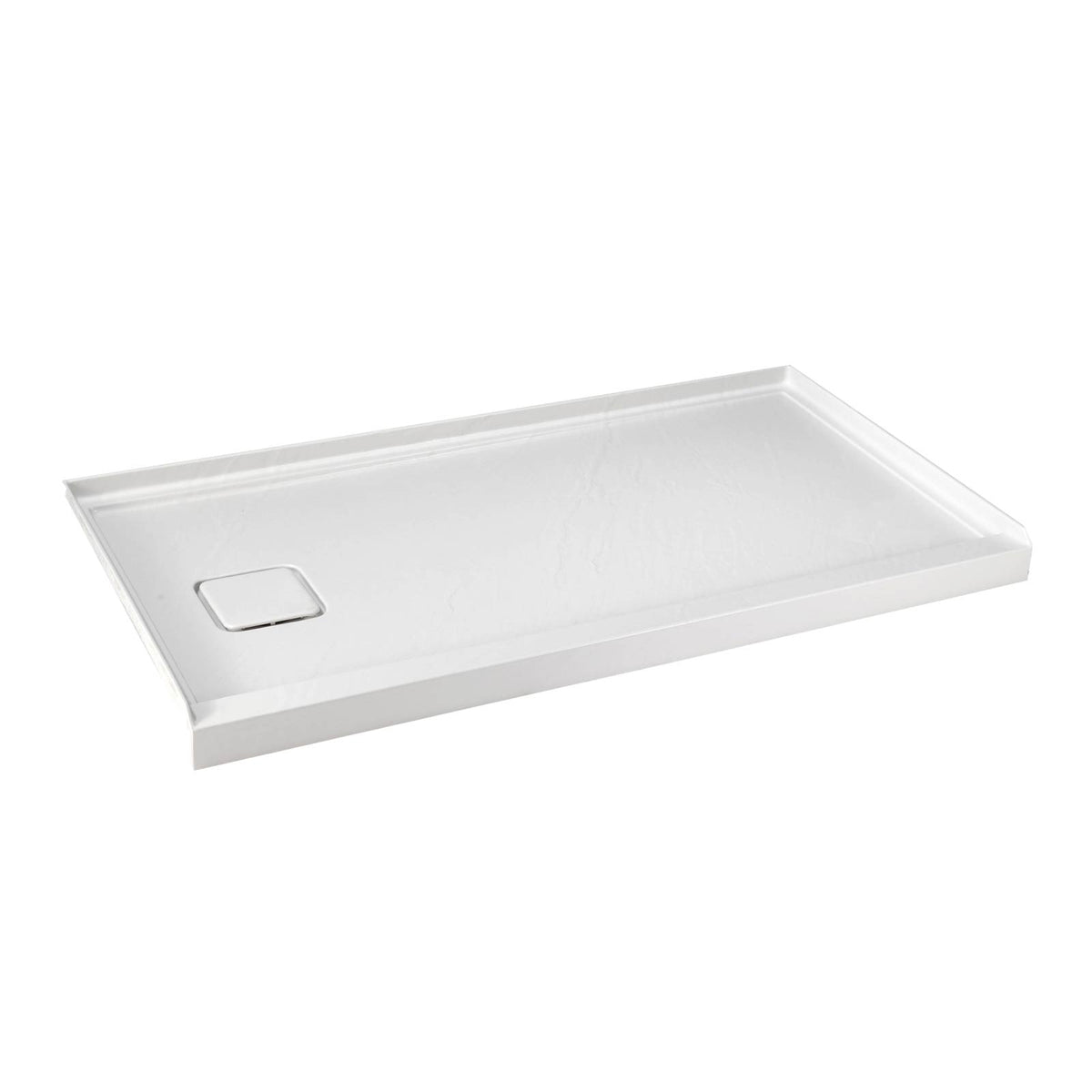 Mokleba 60"x32" Left Drain Shower Pan with Slip Resistant Rock Texture