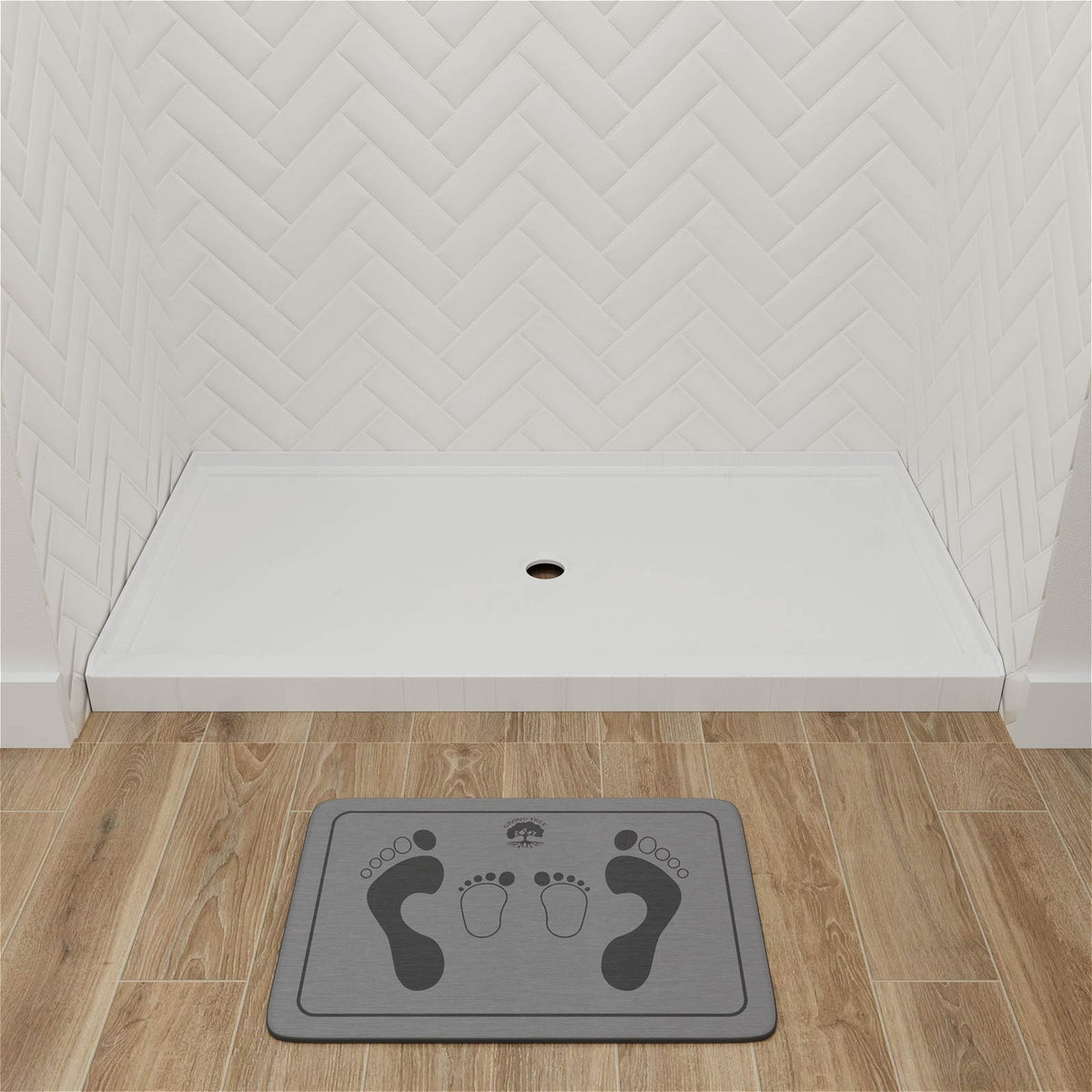 Mokleba 60"x36" Center Drain Anti-Slip Shower Pan
