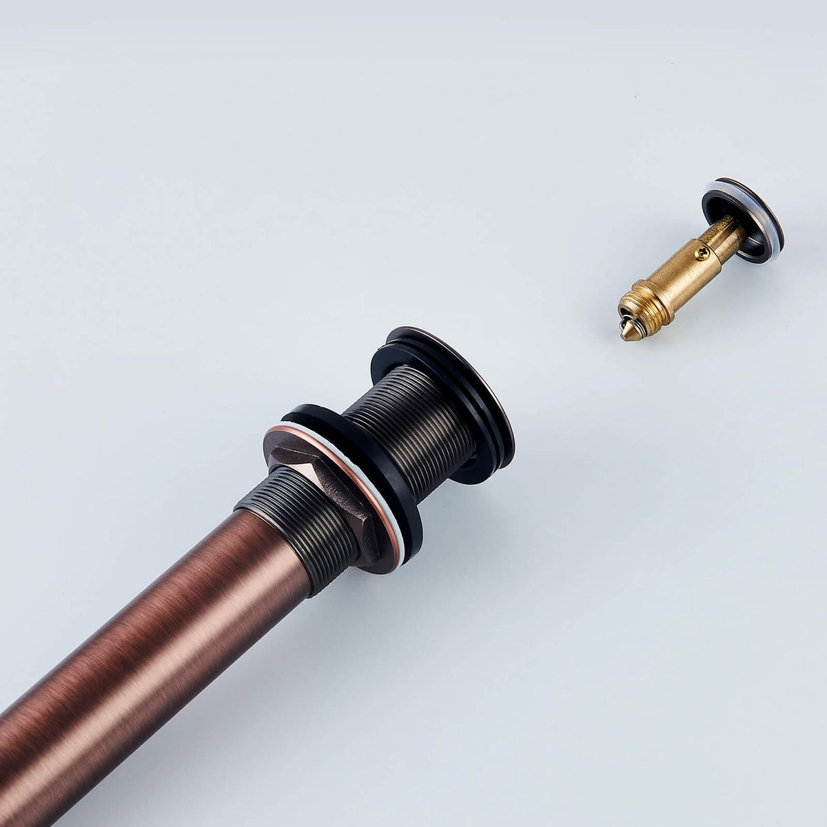 All-Brass No Overflow Bathroom Sink Drain Stopper, 5 Finishes