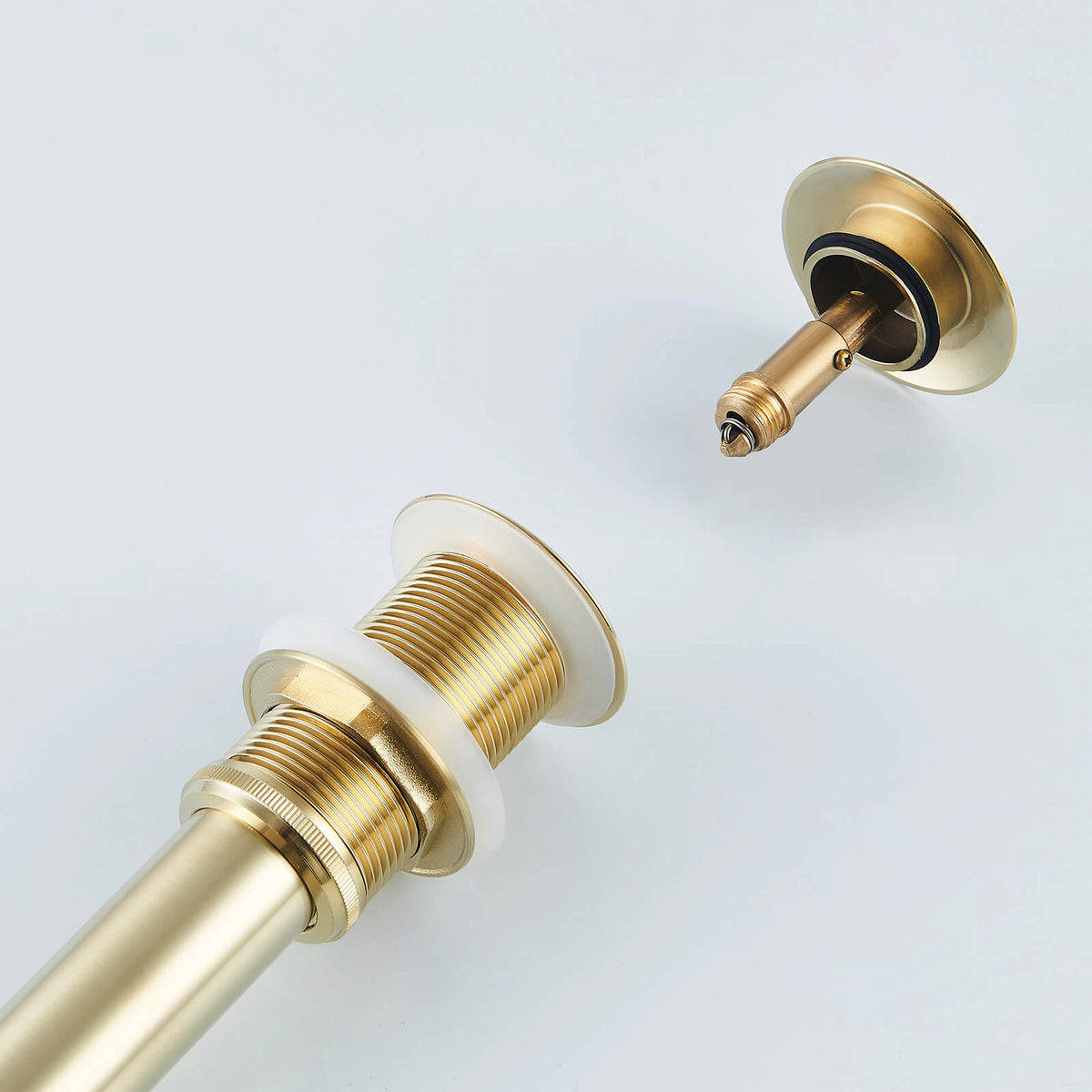 Solid Brass Pop-Up Sink Drain for Vessel Sinks Without Overflow, 5 Finishes