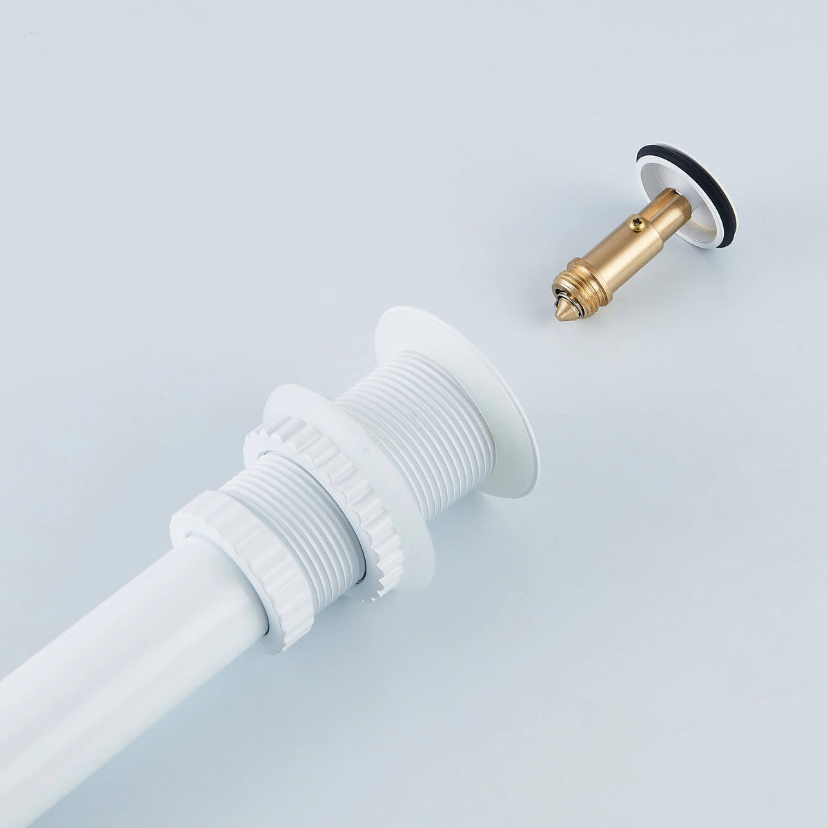 Solid Brass No-Overflow Sink Drain with Hand-Tighten Lock Nut, 5 Finishes