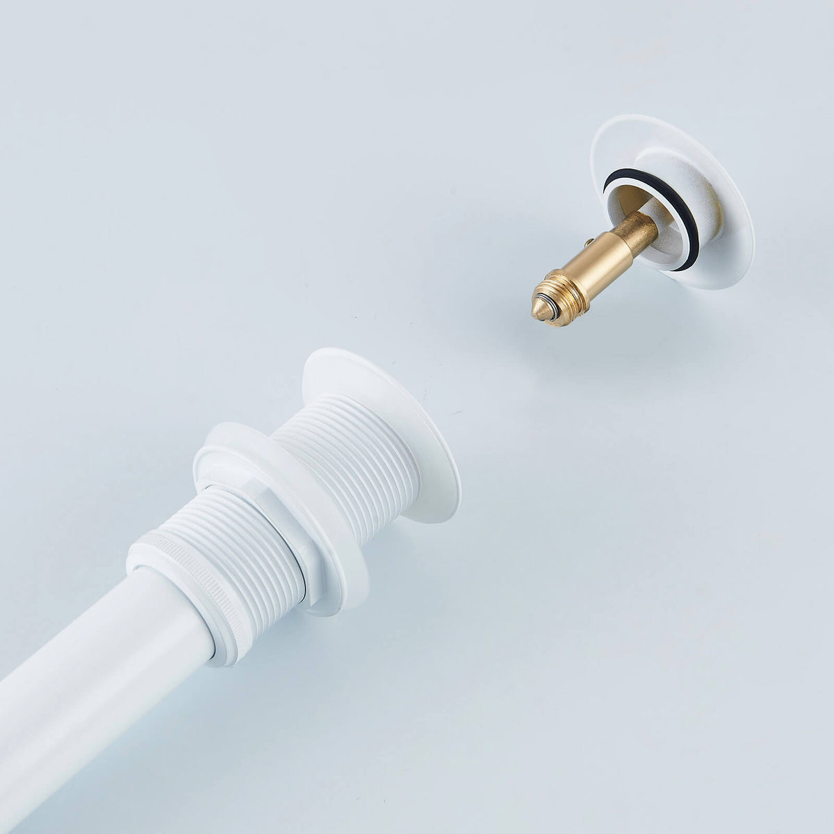 Solid Brass Pop-Up Sink Drain for Vessel Sinks Without Overflow, 5 Finishes