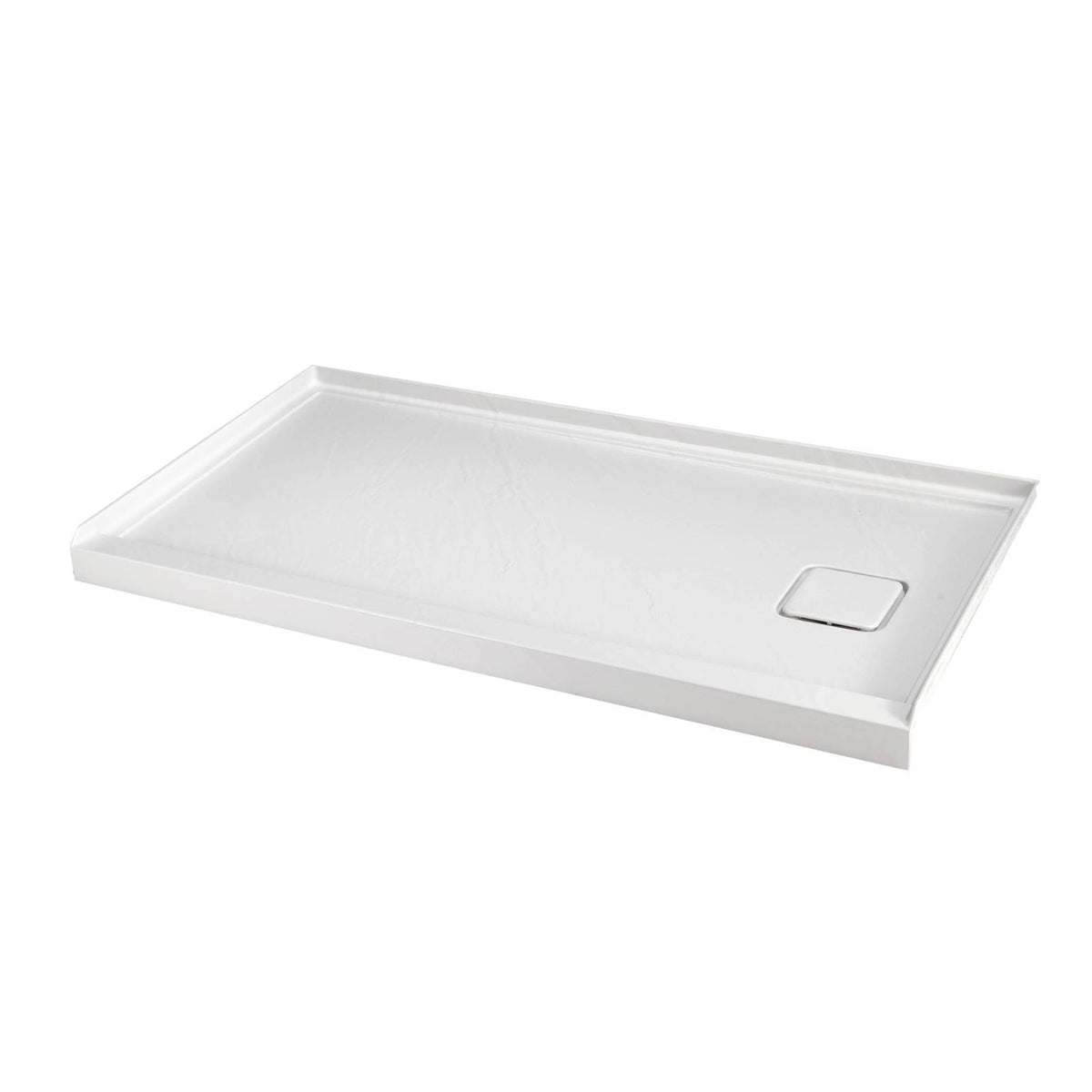 Mokleba 60"x32" Right Drain Shower Pan with Anti-Slip Rock Texture