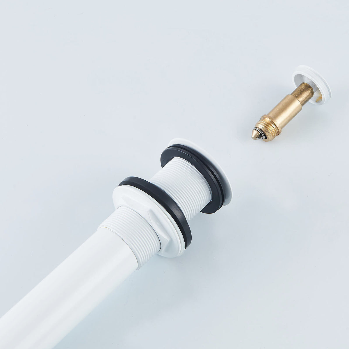 All-Brass No Overflow Bathroom Sink Drain Stopper, 5 Finishes