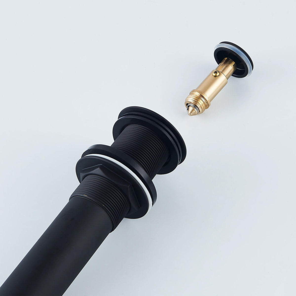 All-Brass No Overflow Bathroom Sink Drain Stopper, 5 Finishes