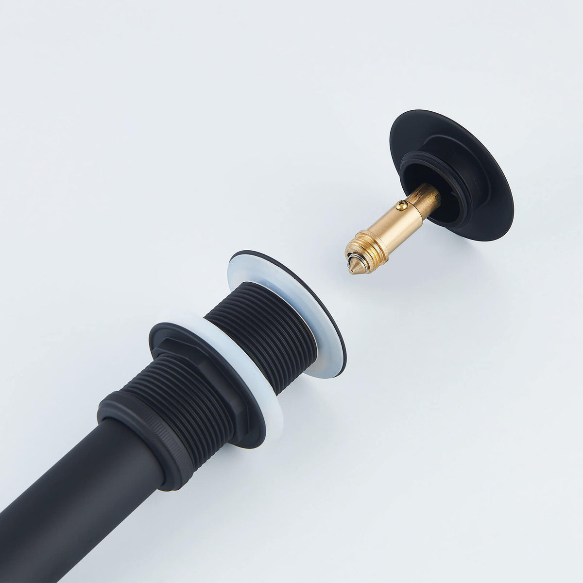Solid Brass Pop-Up Sink Drain for Vessel Sinks Without Overflow, 5 Finishes