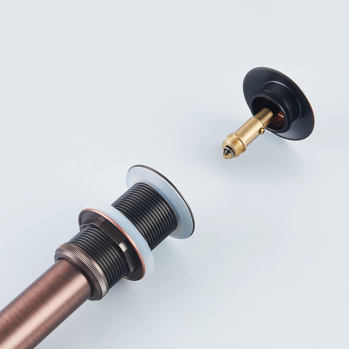 Solid Brass Pop-Up Sink Drain for Vessel Sinks Without Overflow, 5 Finishes