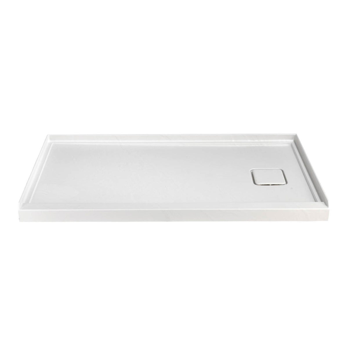 Mokleba 60"x32" Right Drain Shower Pan with Anti-Slip Rock Texture