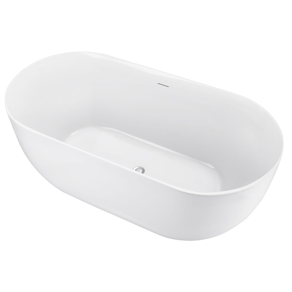 59 inch acrylic soaking tub with ergonomic oval design for bathroom relaxation