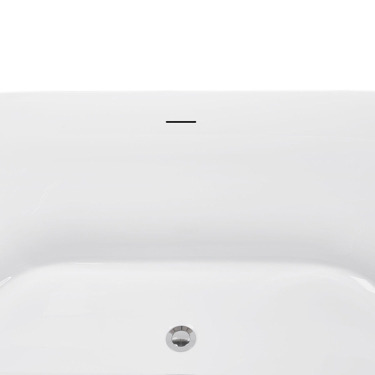 59 inch white oval acrylic freestanding bathtub with overflow and pop-up drain