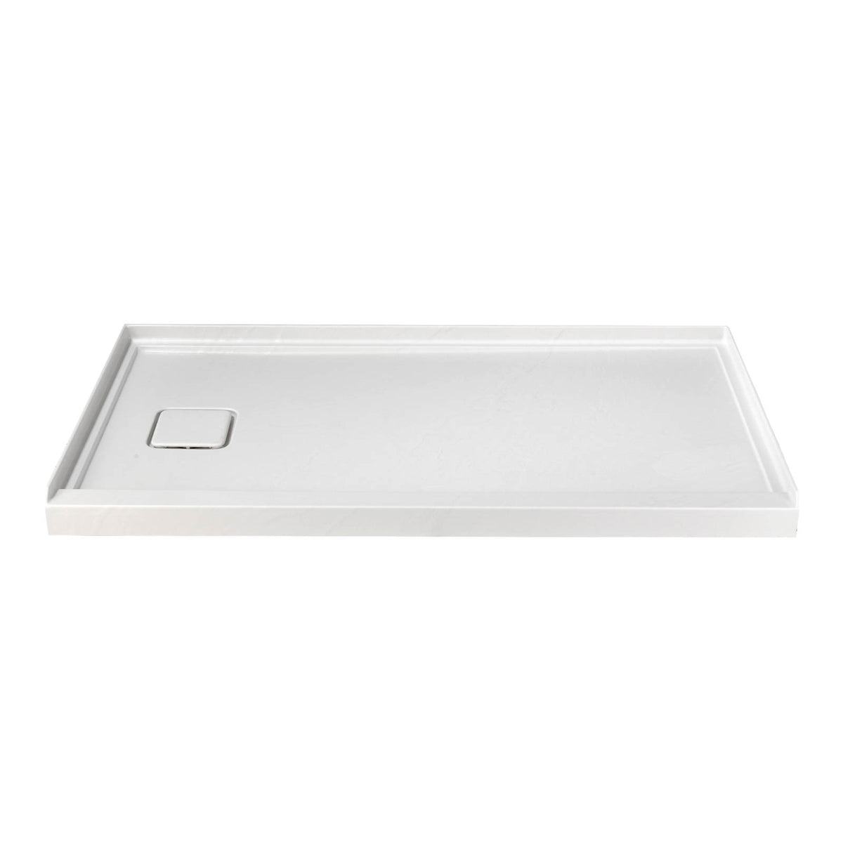 Mokleba 60"x32" Left Drain Shower Pan with Slip Resistant Rock Texture