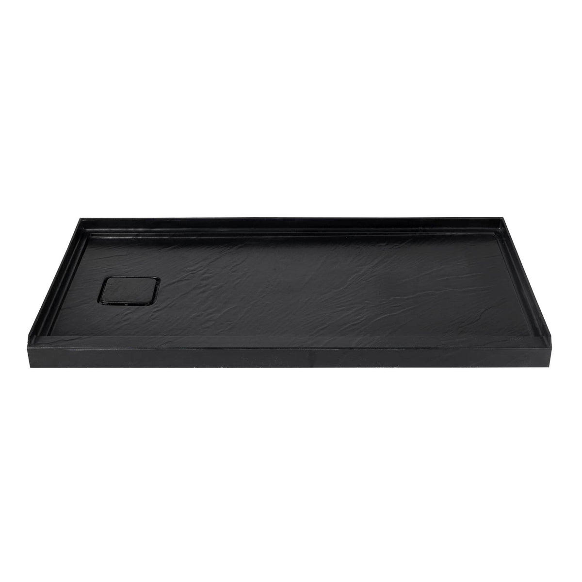 Mokleba 60"x32" Left Drain Shower Pan with Slip Resistant Rock Texture