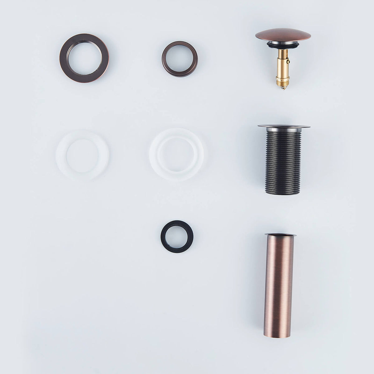 Solid Brass Pop-Up Sink Drain for Vessel Sinks Without Overflow, 5 Finishes
