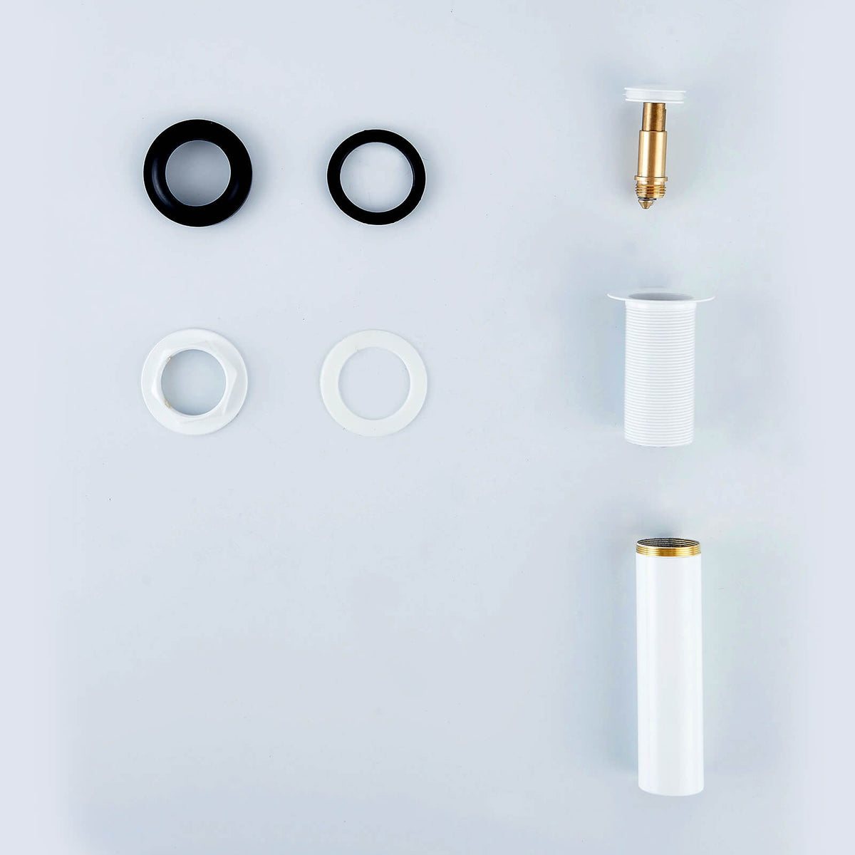 All-Brass No Overflow Bathroom Sink Drain Stopper, 5 Finishes