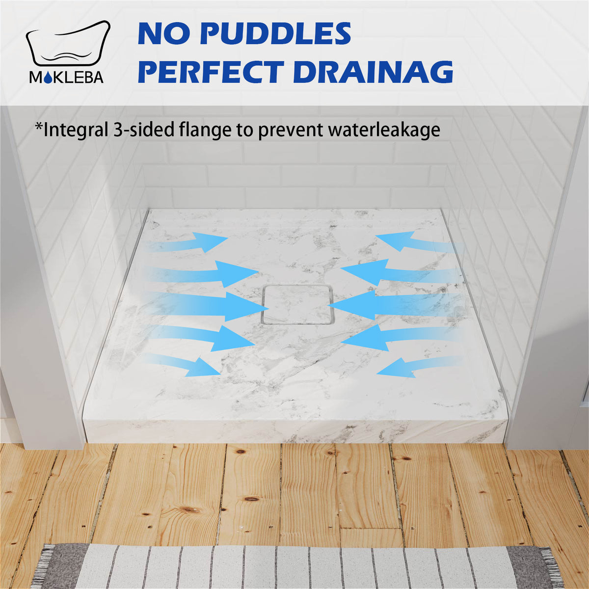 Mokleba 36"x36" Square Center Drain Shower Pan