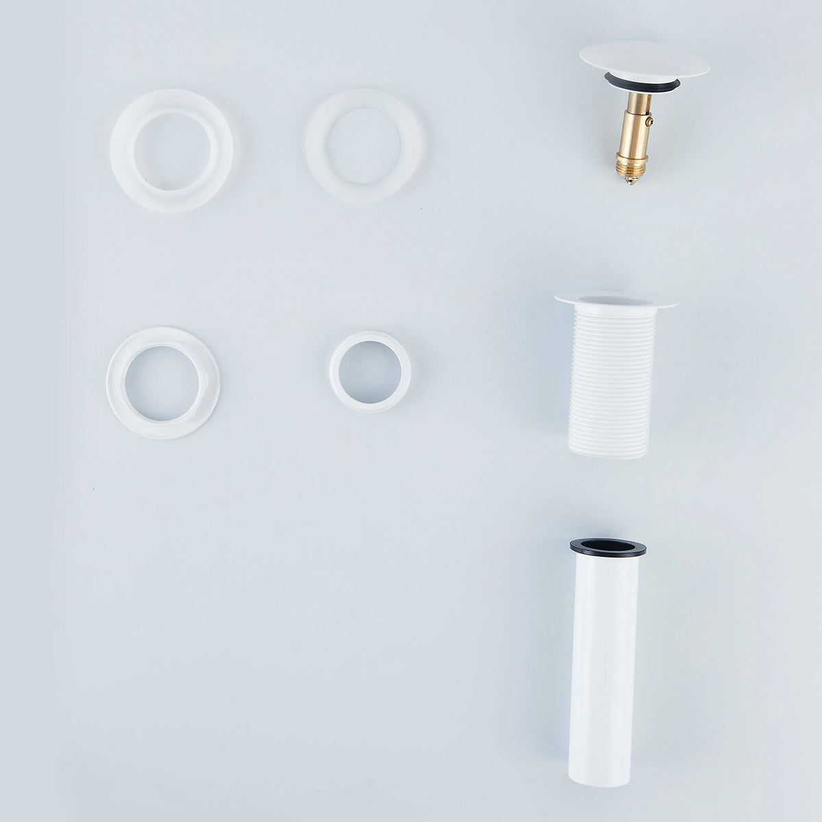 Solid Brass Pop-Up Sink Drain for Vessel Sinks Without Overflow, 5 Finishes