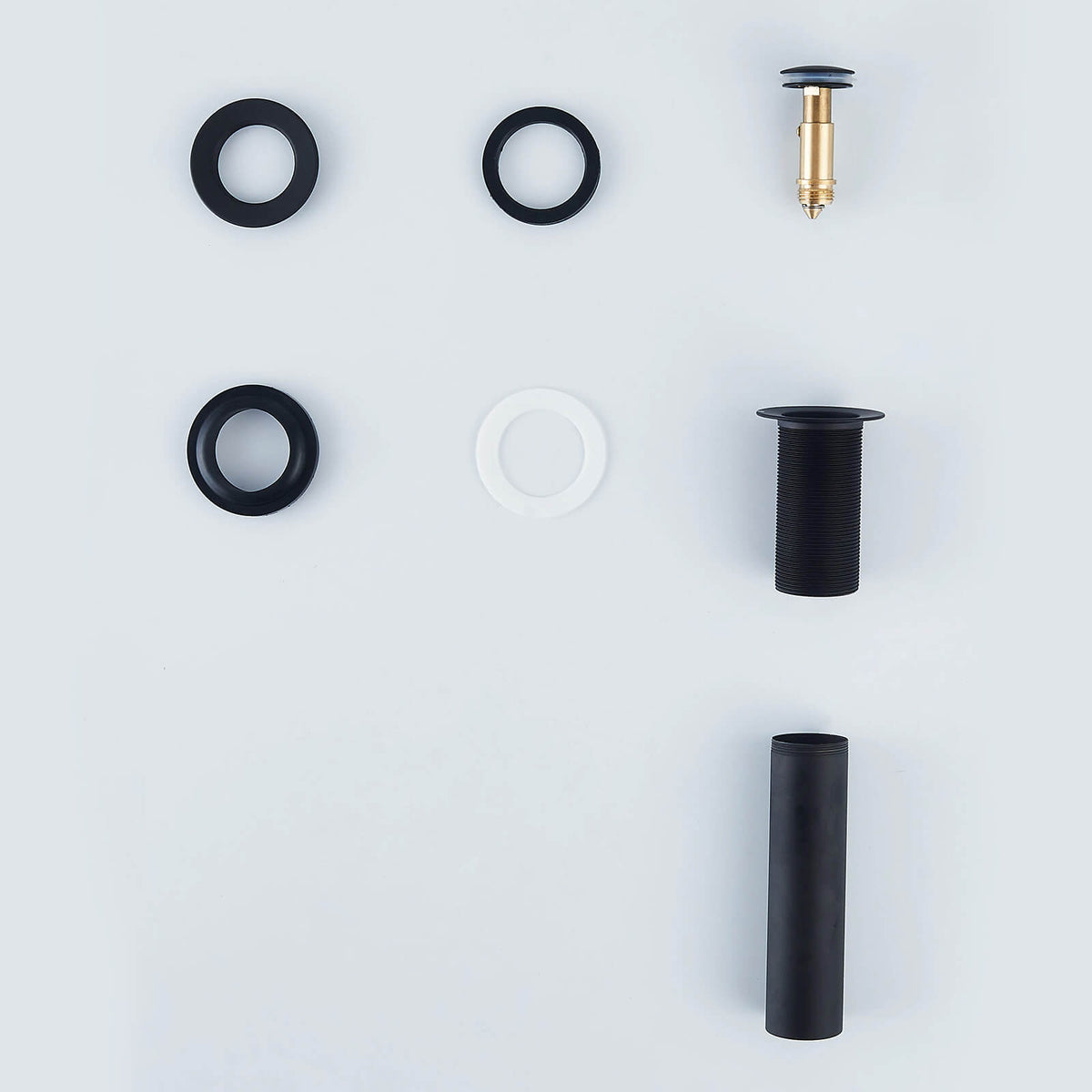 All-Brass No Overflow Bathroom Sink Drain Stopper, 5 Finishes