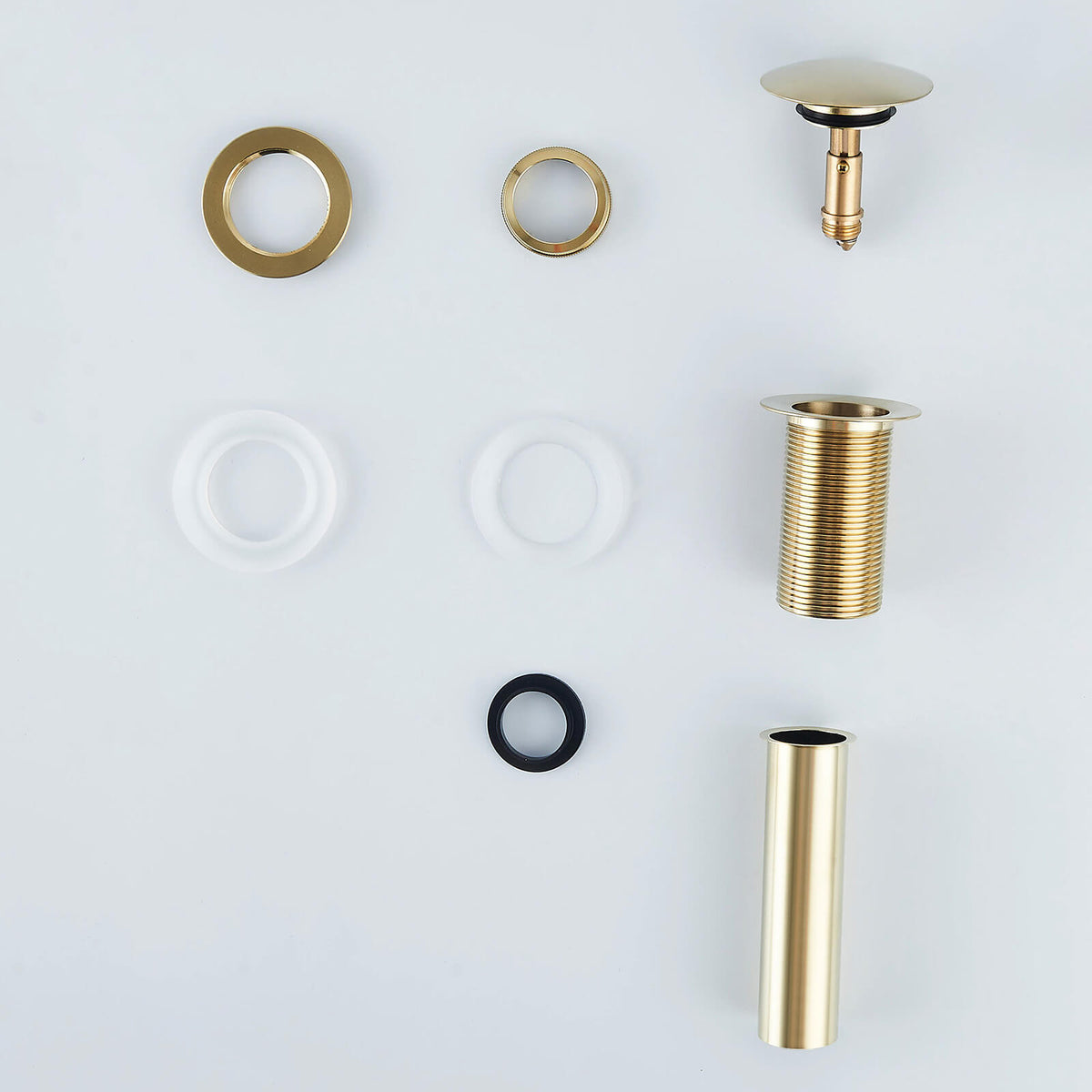 Solid Brass Pop-Up Sink Drain for Vessel Sinks Without Overflow, 5 Finishes