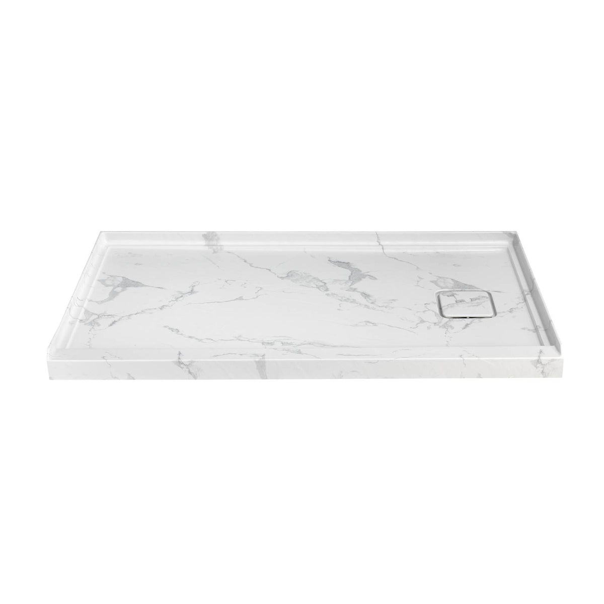 Mokleba 60"x32" Right Drain Shower Pan with Anti-Slip Rock Texture