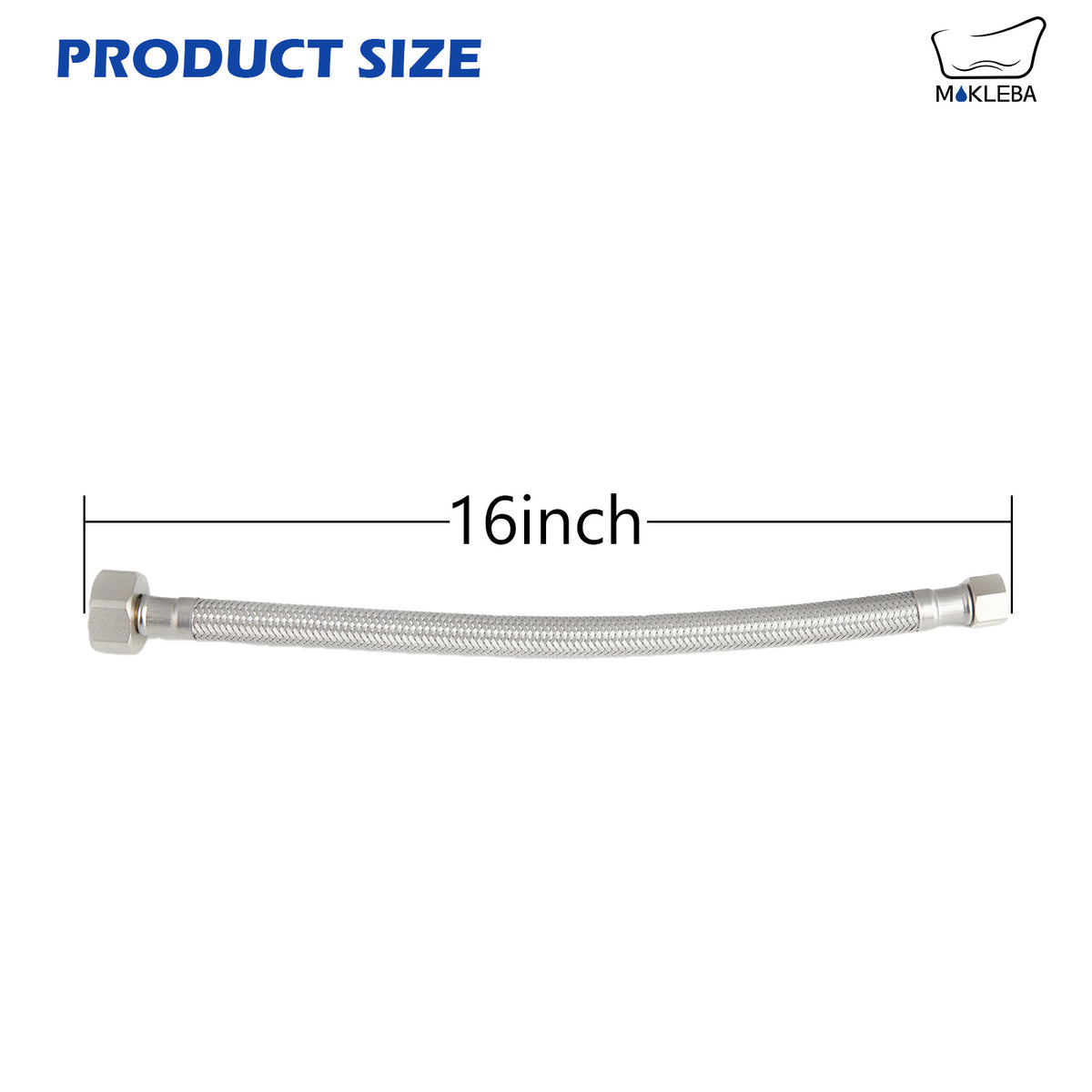 Mokleba 12/16 Inch Toilet Connector Hose, 304 Stainless Steel Supply Line