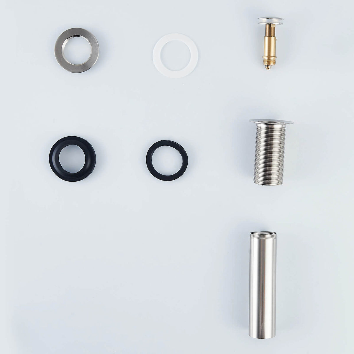 All-Brass No Overflow Bathroom Sink Drain Stopper, 5 Finishes