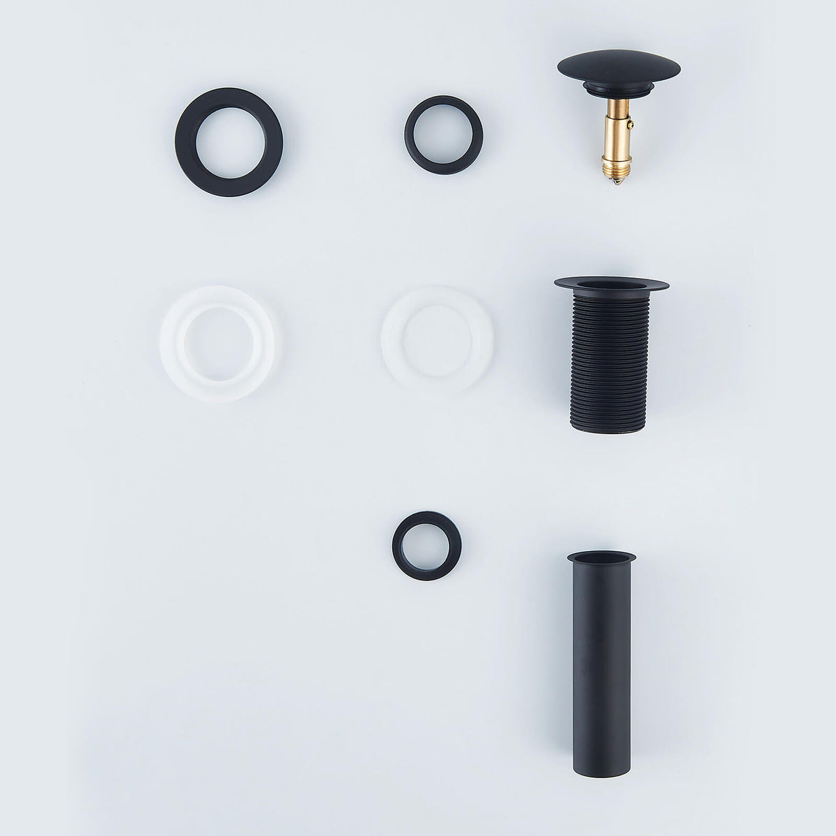 Solid Brass Pop-Up Sink Drain for Vessel Sinks Without Overflow, 5 Finishes