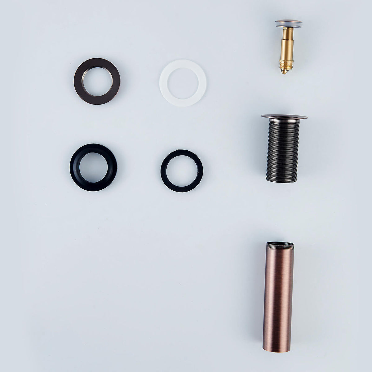 All-Brass No Overflow Bathroom Sink Drain Stopper, 5 Finishes