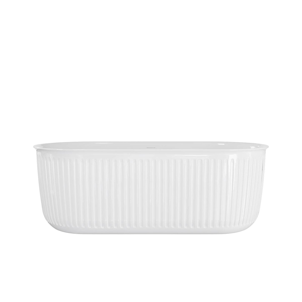 Mokleba 67" Oval Fluted Double-Ended Freestanding Acrylic Soaking Bathtub