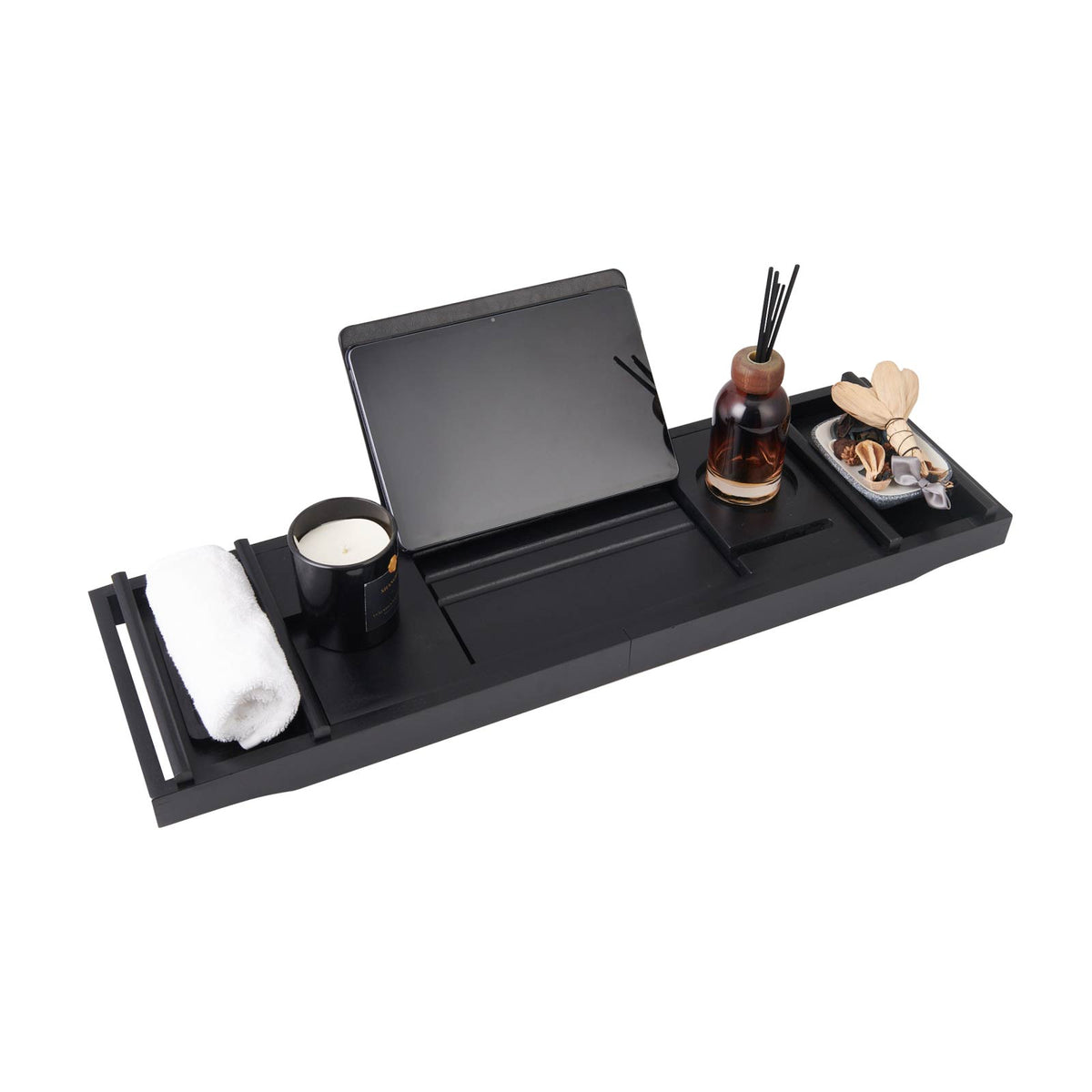 Mokleba Bamboo Bathtub Caddy and Bath Ball Set