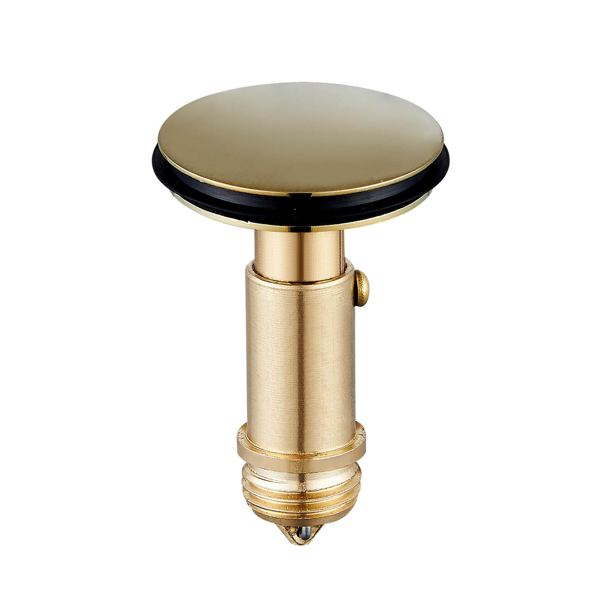 Solid Brass No-Overflow Sink Drain with Hand-Tighten Lock Nut, 5 Finishes