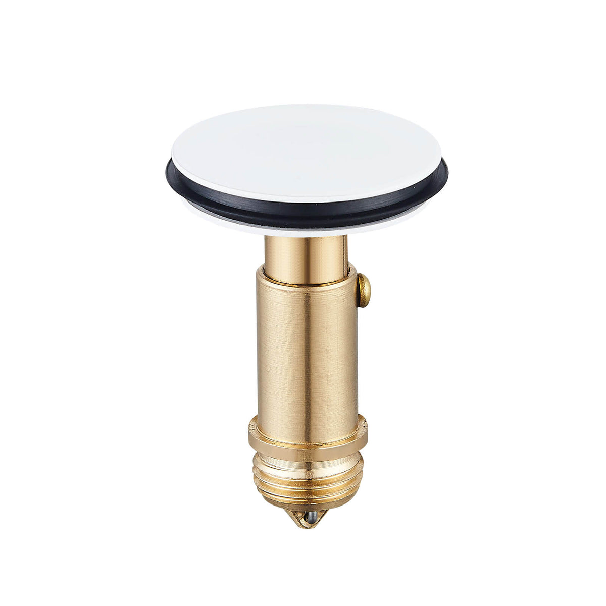 Solid Brass No-Overflow Sink Drain with Hand-Tighten Lock Nut, 5 Finishes
