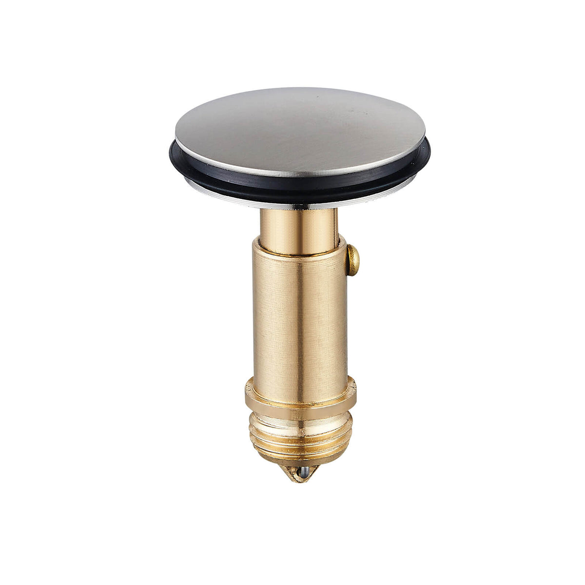 Solid Brass No-Overflow Sink Drain with Hand-Tighten Lock Nut, 5 Finishes