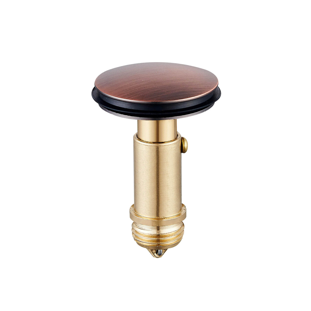 Solid Brass No-Overflow Sink Drain with Hand-Tighten Lock Nut, 5 Finishes