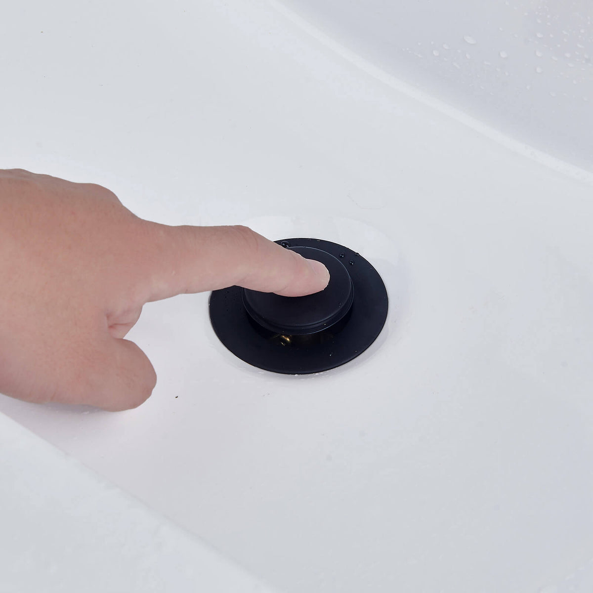Solid Brass No-Overflow Sink Drain with Hand-Tighten Lock Nut, 5 Finishes