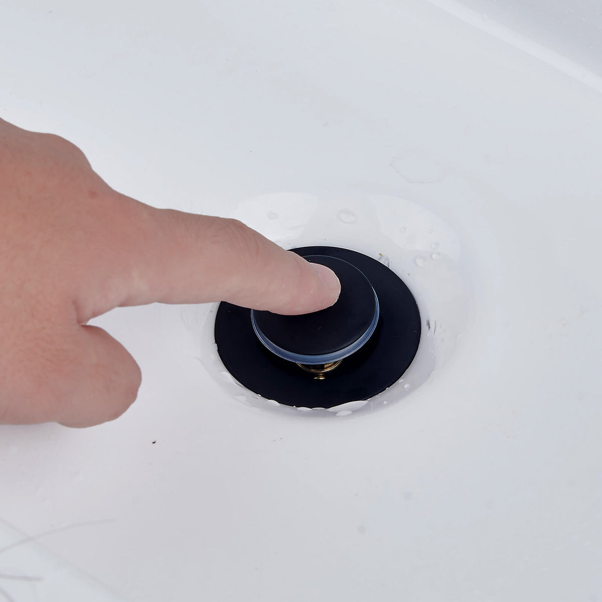 All-Brass No Overflow Bathroom Sink Drain Stopper, 5 Finishes
