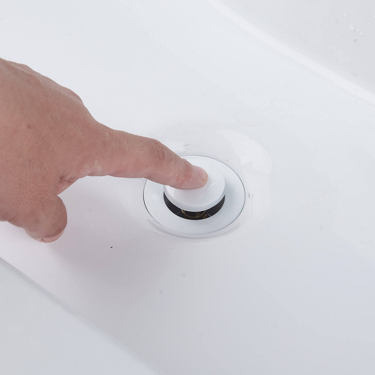 All-Brass No Overflow Bathroom Sink Drain Stopper, 5 Finishes