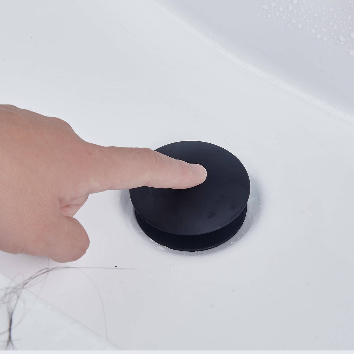 Solid Brass Pop-Up Sink Drain for Vessel Sinks Without Overflow, 5 Finishes
