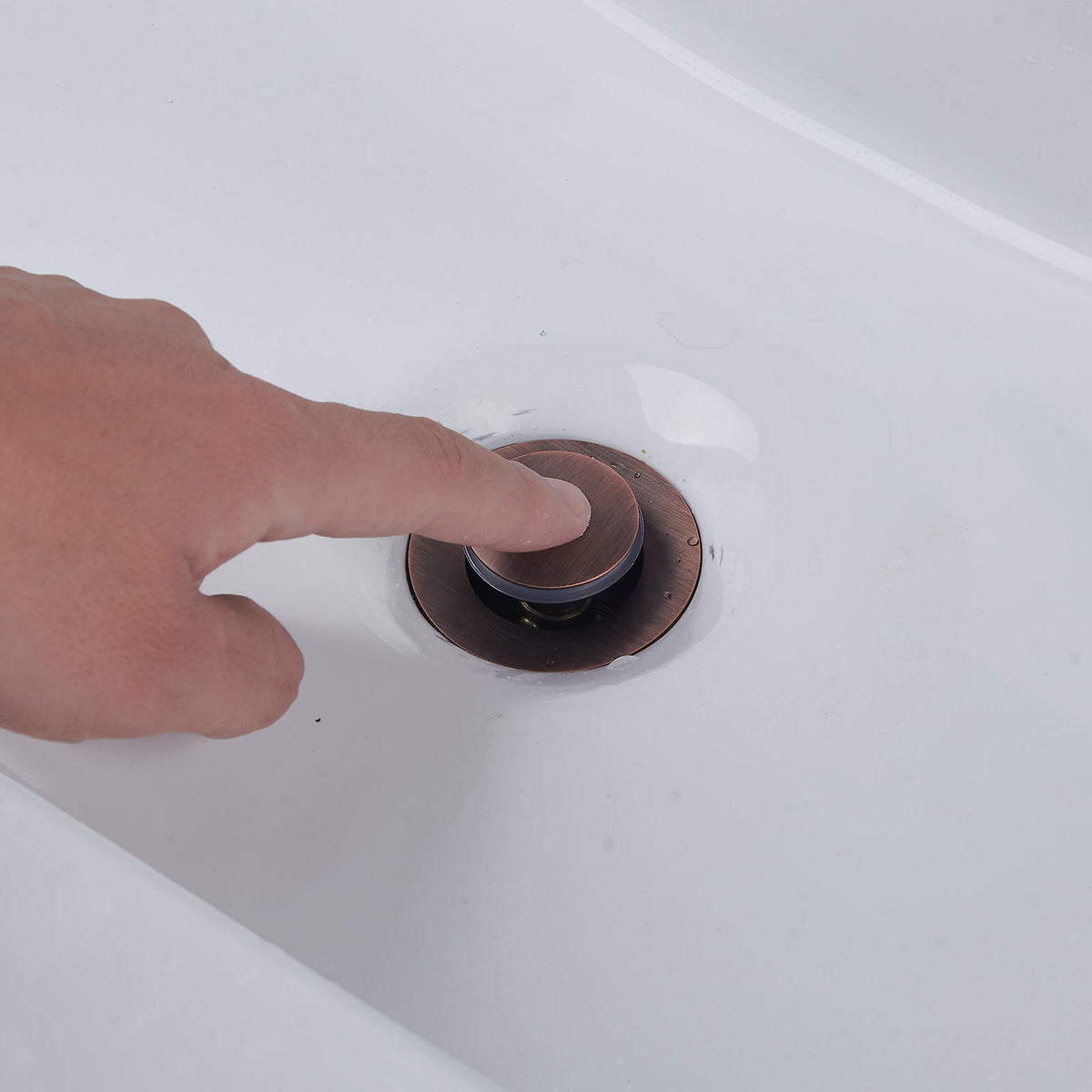 All-Brass No Overflow Bathroom Sink Drain Stopper, 5 Finishes